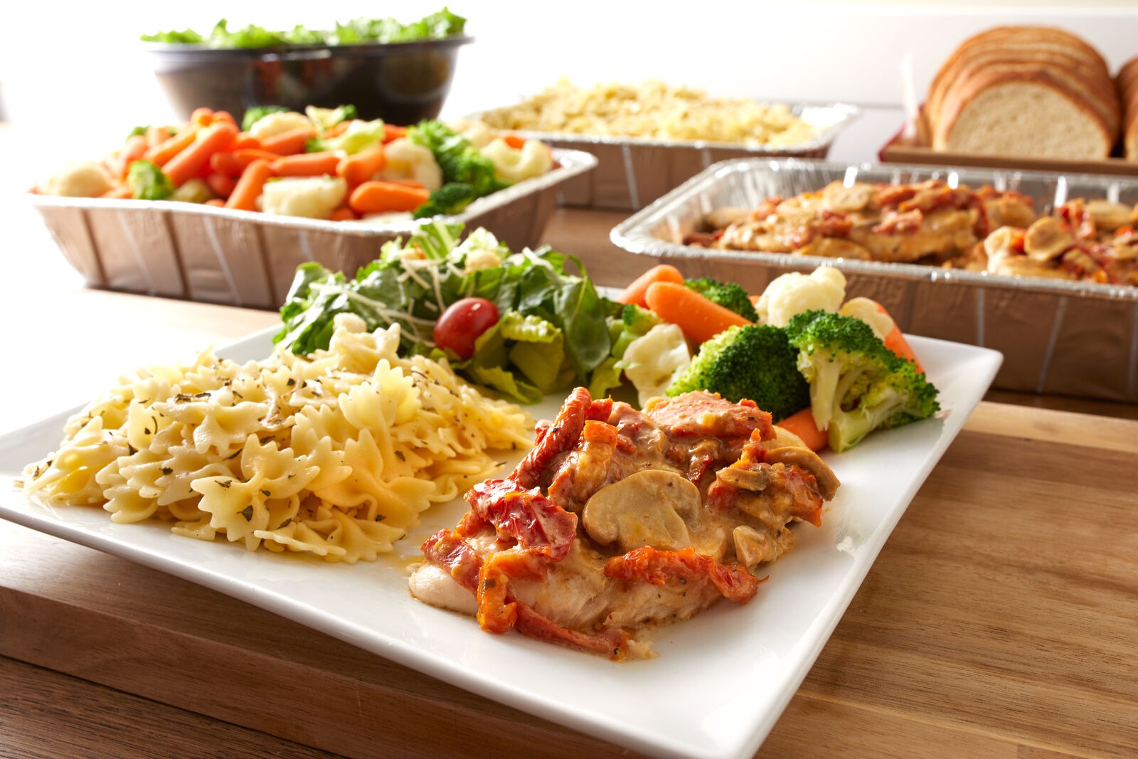 Plated dinner catering.