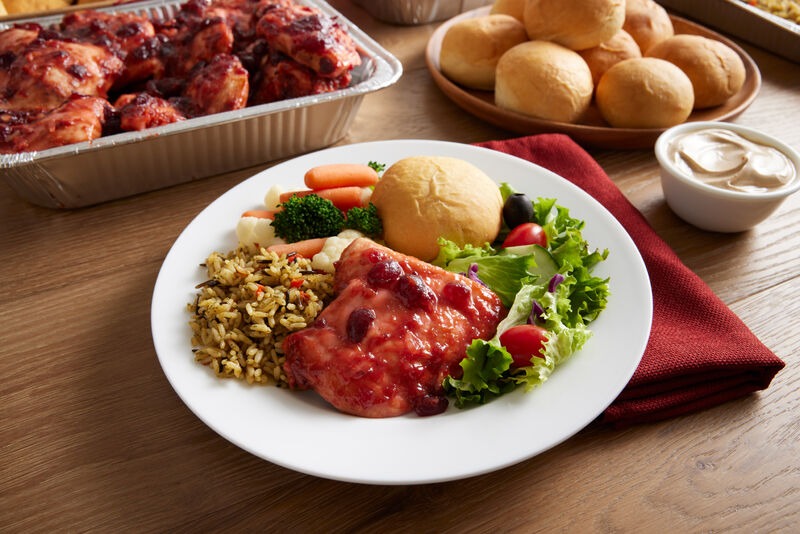 holiday meal catering with cranberry chicken