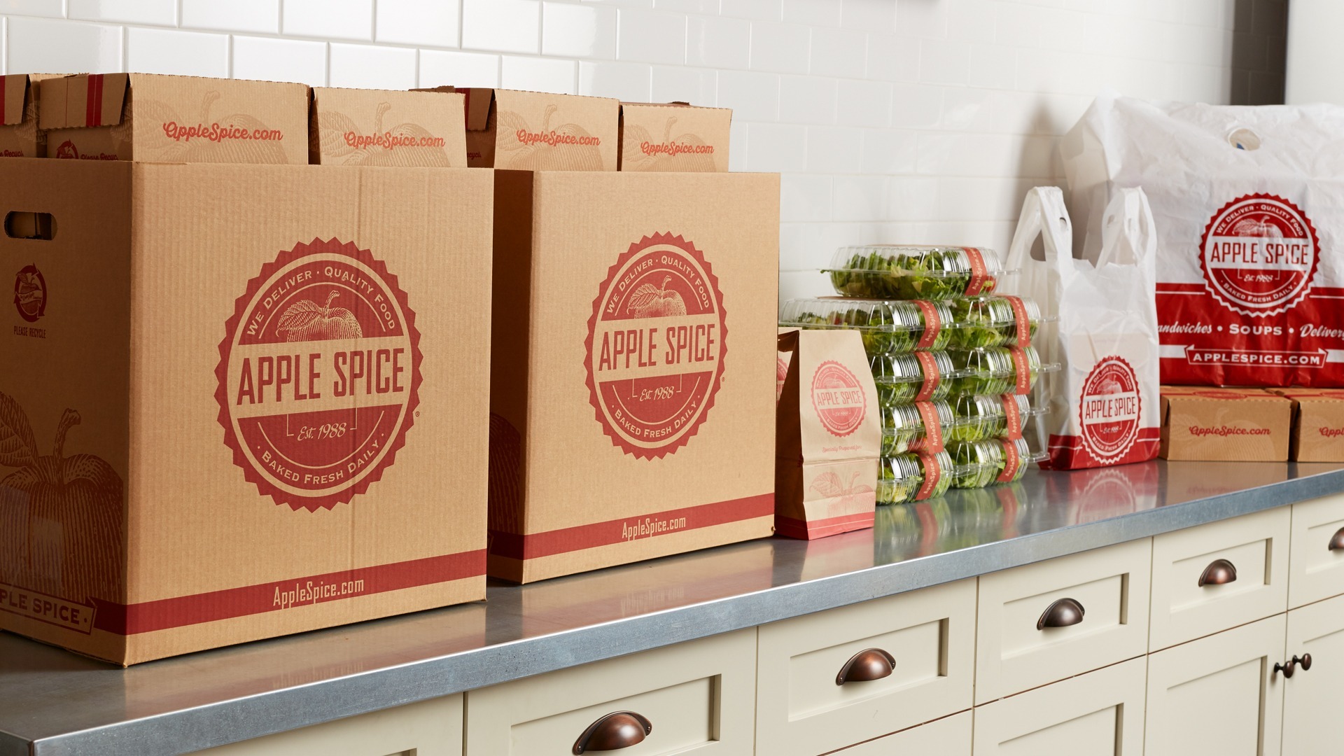 Apple Spice Catering Delivery Boxes