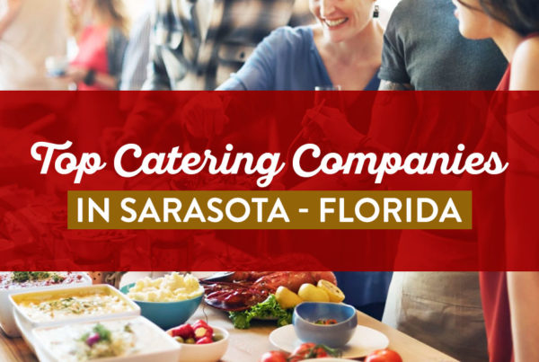Customers enjoying corporate catering services in Sarasota, FL.