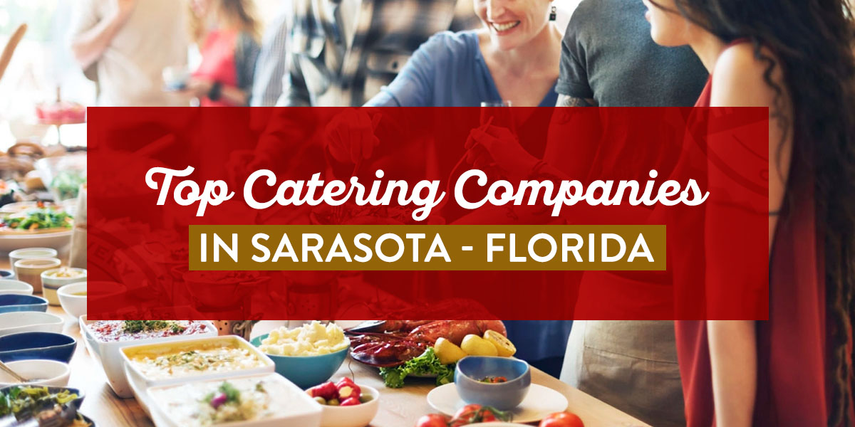 Customers enjoying corporate catering services in Sarasota, FL.
