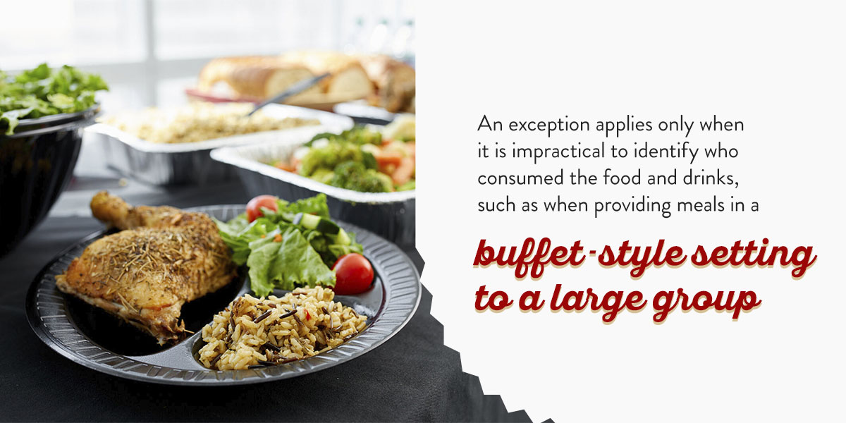 Buffet-style catering setting for a large group.